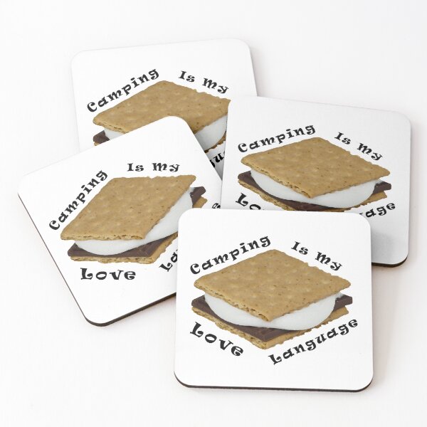Item preview, Camping Is My Love Language Black Text with Smores Chocolate Marshmallow Graham Cracker Treat designed and sold by kmcs.