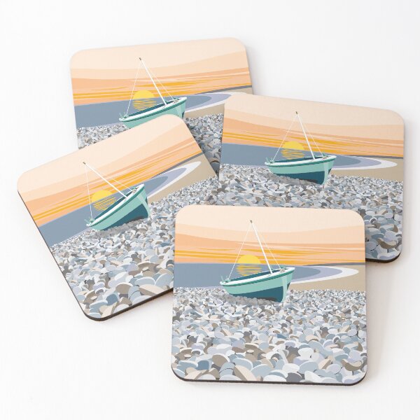 Item preview, Illustration of Chesil Beach Dorset at Sunset. designed and sold by DDoodleDesigns.