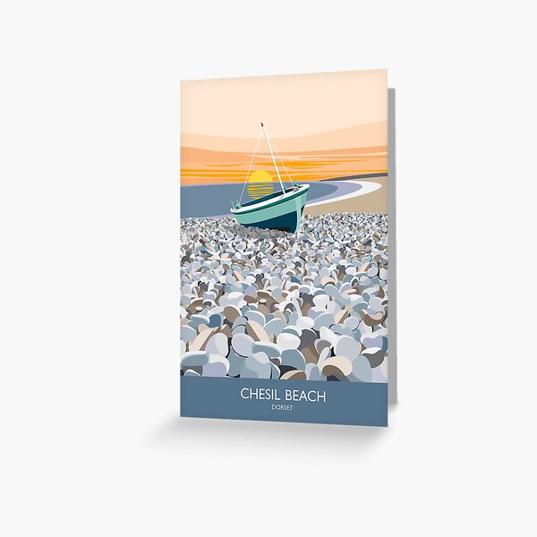 Item preview, Illustration of Chesil Beach Dorset at Sunset. designed and sold by DDoodleDesigns.