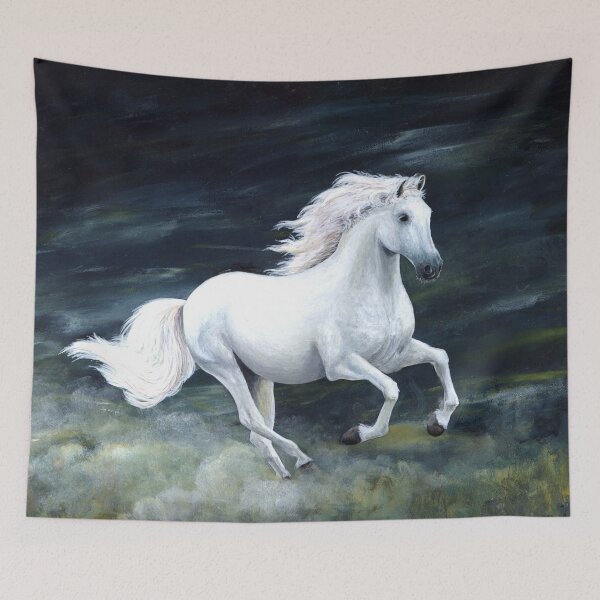 Item preview, Painting, White Horse at the Gallop designed and sold by Sabistar.