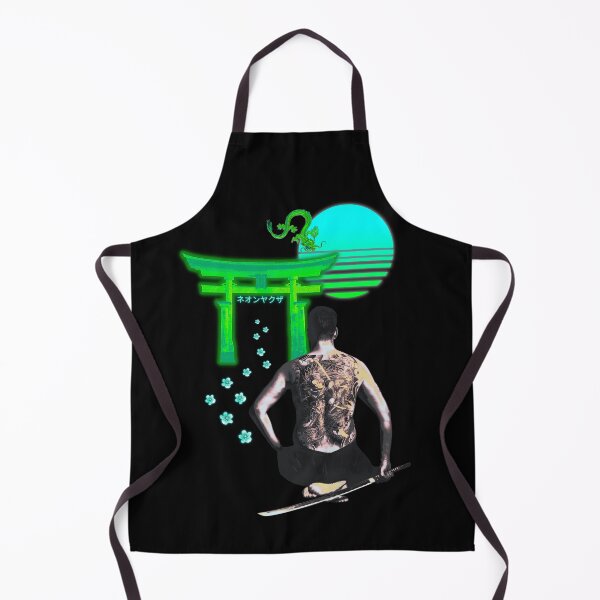 Item preview, Neon Yakuza Silver Vaporwave Synthwave Sun Dragon Torii designed and sold by ShirtVibes.
