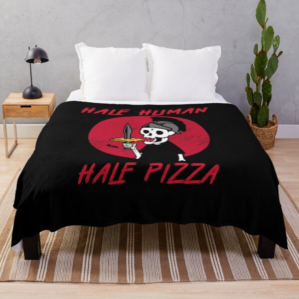 Item preview, Half Human Half Pizza | Spooky Skeleton Eating Pizza designed and sold by The-ItemShop.