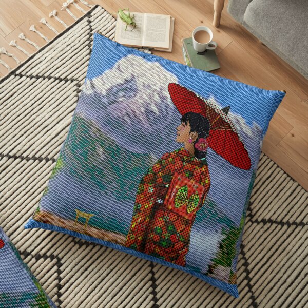 Japanese Woman 3 Floor Pillow