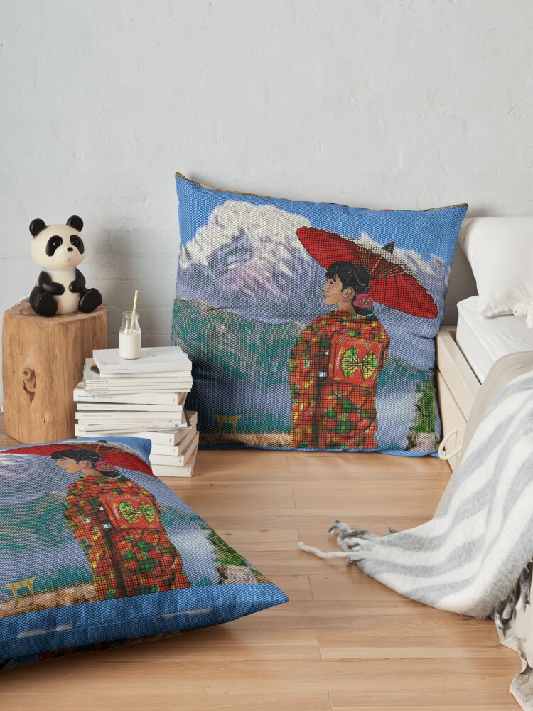 Alternate view of Japanese Woman 3 Floor Pillow