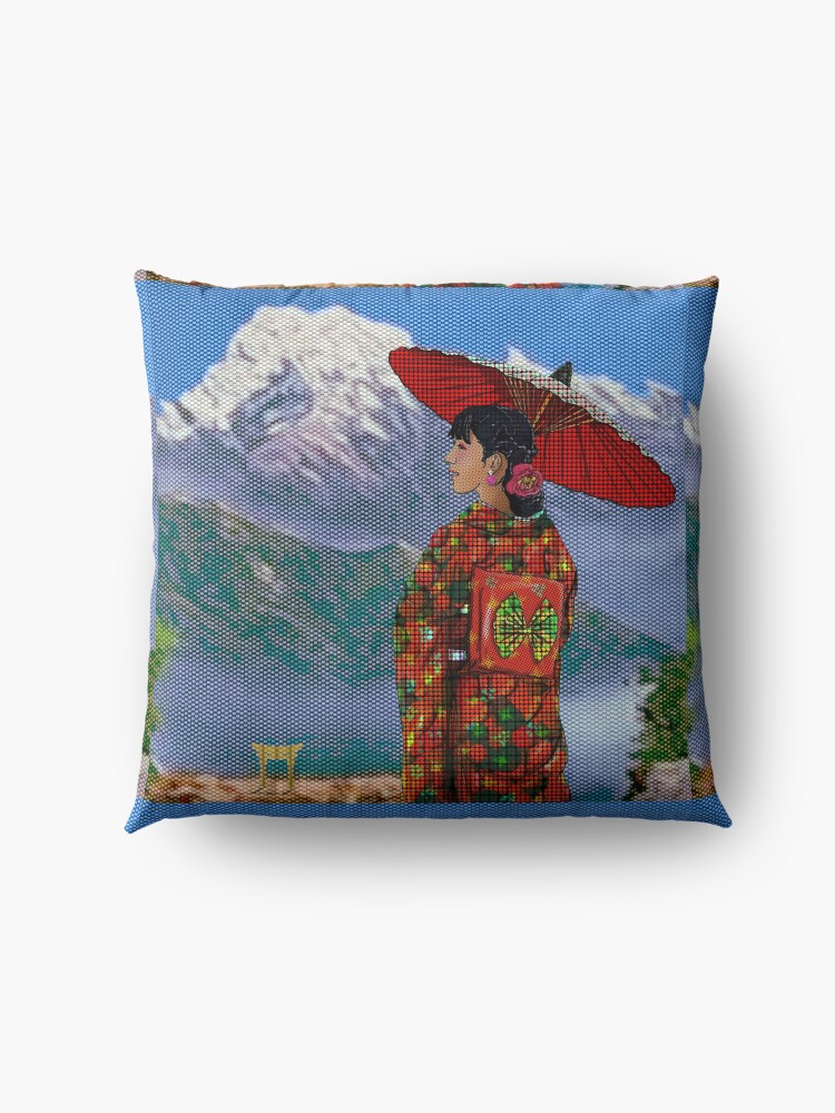 Alternate view of Japanese Woman 3 Floor Pillow