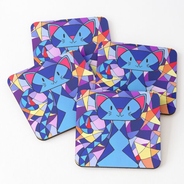 Item preview, Blue cat with stars designed and sold by evelyn-at-work.