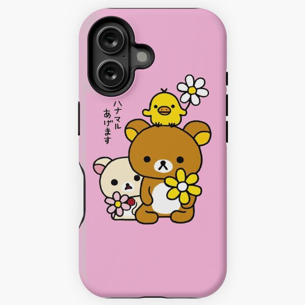Aperçu de l'œuvre Rilakkuma, Korilakkuma, Kiiroitori et fleurs créée et vendue par fine-art-ellen.