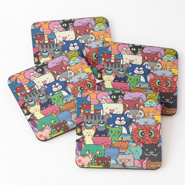 Item preview, A sea of cats designed and sold by evelyn-at-work.