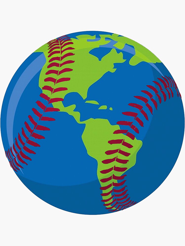 "Baseball Earth" Sticker by aidanldesign Redbubble