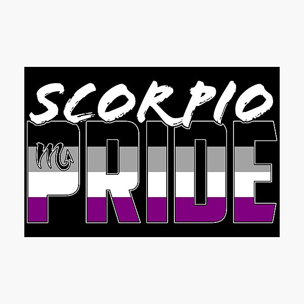 Scorpio Asexual Pride Flag Zodiac Sign Photographic Print By Valador