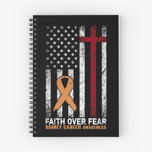 Item preview, Christian Distressed USA Flag Cross Faith Over Fears Kidney Cancer Awareness designed and sold by Brad-FI.