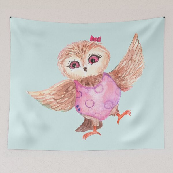 Item preview, Cartoon Owl Art. Beautiful colorful Owl. designed and sold by ZheltakovaIana.
