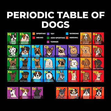 Artwork thumbnail, Periodic Table of Dogs, Dog Lover, Funny Science by Maria Garcia