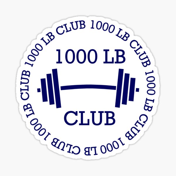 1000 lb Club  Sticker for Sale by jhguitars