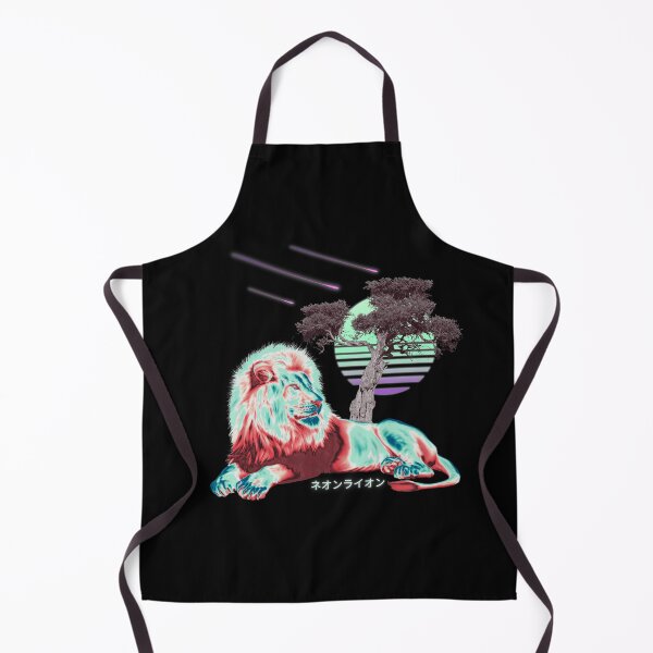 Item preview, Neon Lion Vaporwave Synthwave Chrome Animal 80s designed and sold by ShirtVibes.