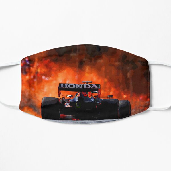 Max Verstappen winning the 2021 Austrian Grand Prix in front of the Orange Army 2 abstract Flat Mask