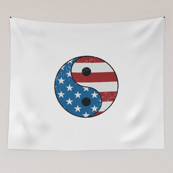 Item preview, Yin Yang Distressed American Flag Design designed and sold by designsnmore.