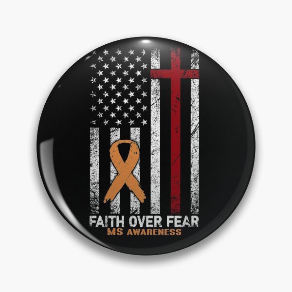 Item preview, Christian Distressed USA Flag Cross Faith Over Fears MS Awareness designed and sold by Brad-FI.
