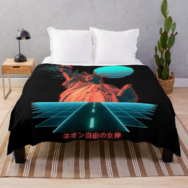 Item preview, Neon Lady Liberty Statue Vaporwave Synthwave designed and sold by ShirtVibes.