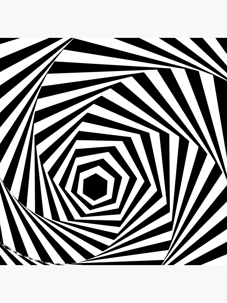 Retro mod Black & White Mind Bending illusion