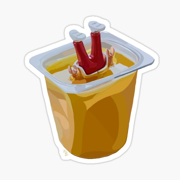 Kopfüber auf braun Sticker
