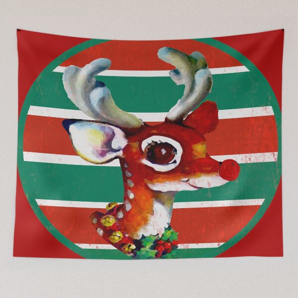 Item preview, Vintage Rudolph reindeer retro christmas t-shirt designed and sold by JAZTshirt.