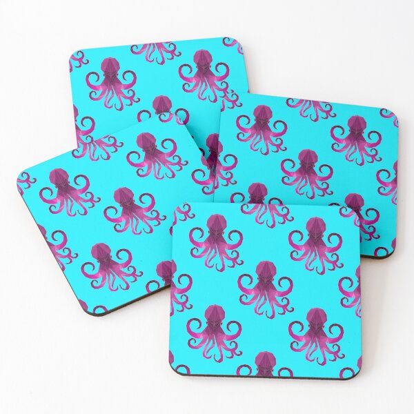 Item preview, Pink Octopus Pattern in teal designed and sold by JAWSCreatives.