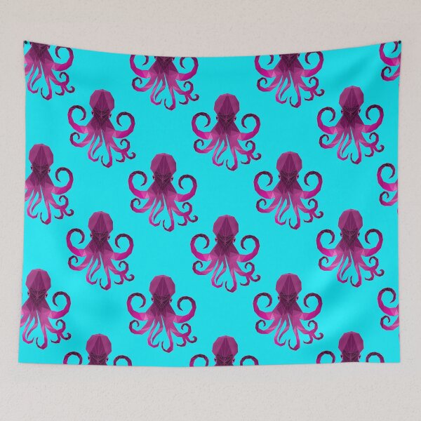 Item preview, Pink Octopus Pattern in teal designed and sold by JAWSCreatives.