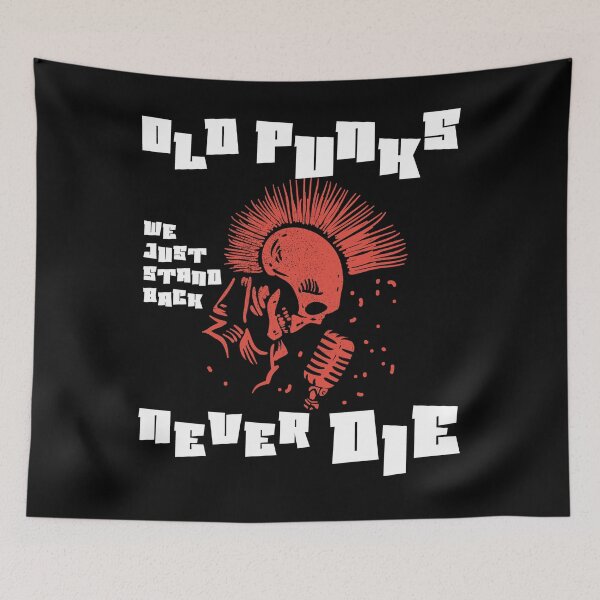 Item preview, Retro Old Punks Never Die Stand Back Skull designed and sold by wdyoungblood.