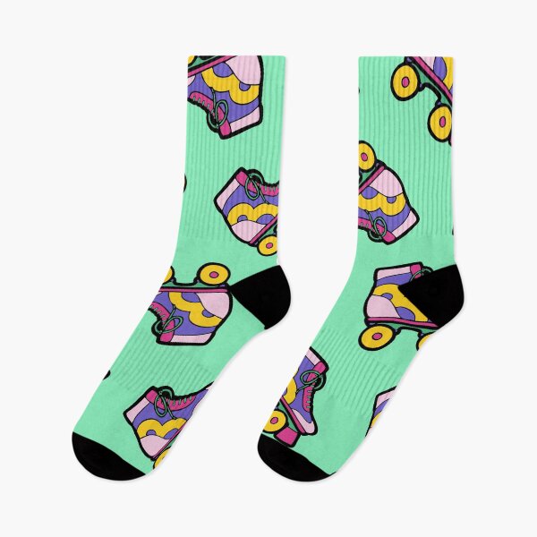 Item preview, 90s Roller Skate Pattern on Neon Jade designed and sold by evannave.