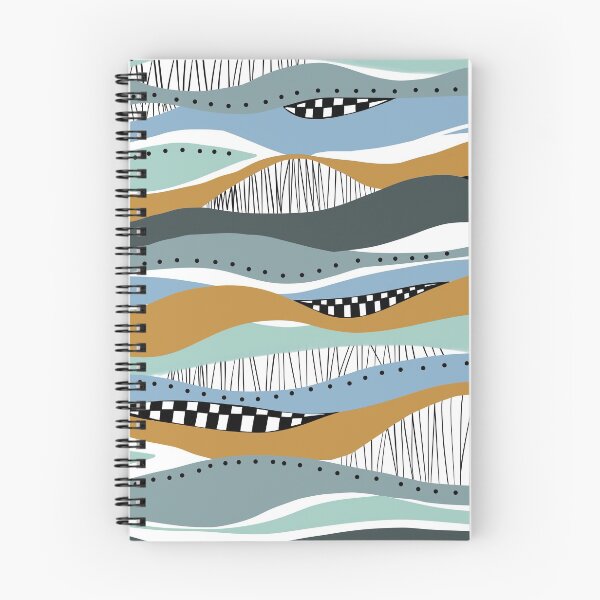 Item preview, Modern Wavy Stripes Blues Sand designed and sold by Playful Pixel Designs.