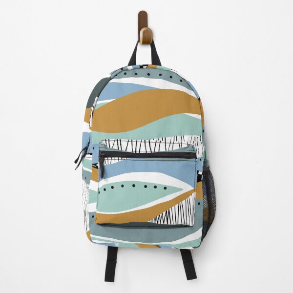 Item preview, Modern Wavy Stripes Blues Sand designed and sold by Playful Pixel Designs.