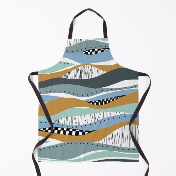 Item preview, Modern Wavy Stripes Blues Sand designed and sold by Playful Pixel Designs.