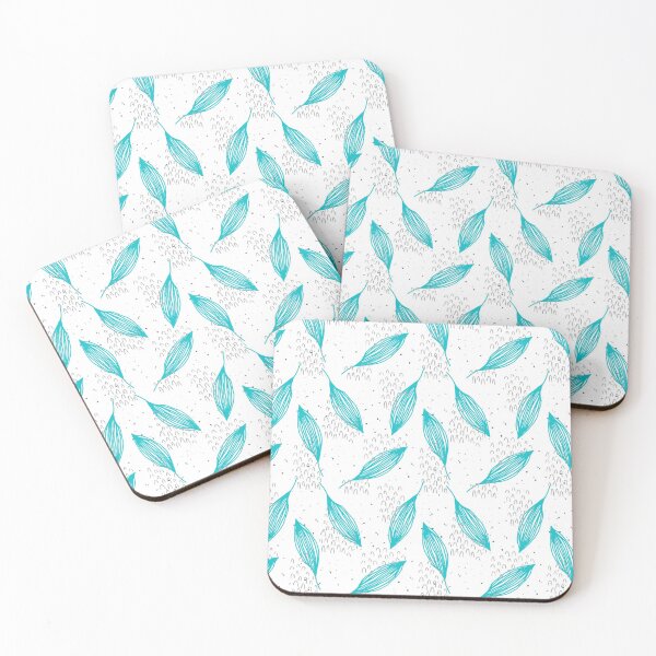 Item preview, Leaves turquoise pattern designed and sold by KQ1985.