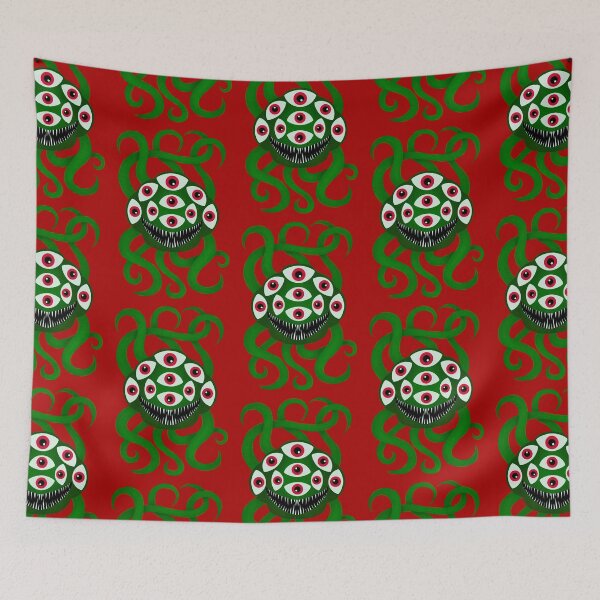 Item preview, Green Monster with Nine Eyes and Nine Tentacles designed and sold by GloomyHexe.