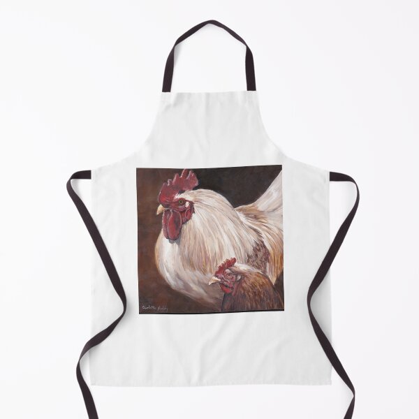 Item preview, White Rooster and Hen Original Art Oil Painting designed and sold by Charlotte Yealey.