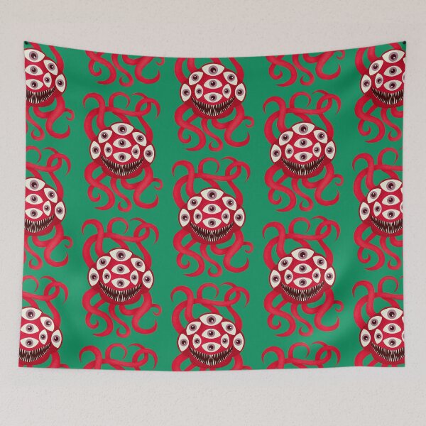 Item preview, Red Monster with Nine Eyes and Nine Tentacles designed and sold by GloomyHexe.