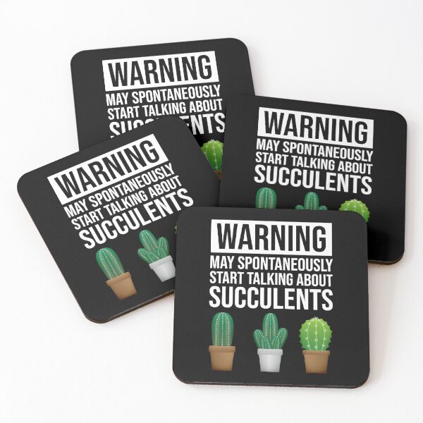 Item preview, Warning - May Spontaneously Start Talking About Succulents designed and sold by Cat Lady Designs.