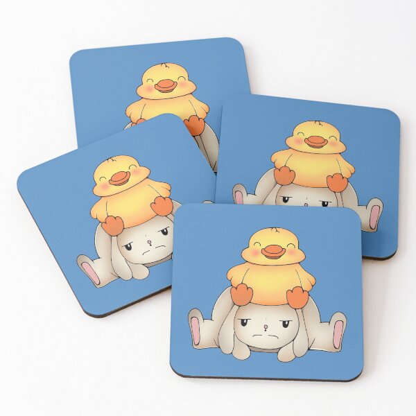Item preview, cute bunny rabbit and duck friends designed and sold by introvertcafe.