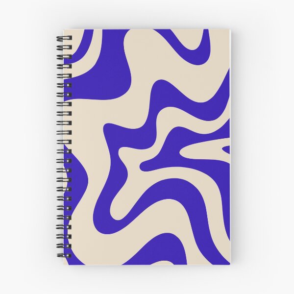 Item preview, Retro Liquid Swirl Abstract Pattern Square in Cobalt Blue and Beige designed and sold by kierkegaard.