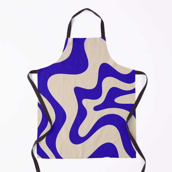 Item preview, Retro Liquid Swirl Abstract Pattern Square in Cobalt Blue and Beige designed and sold by kierkegaard.