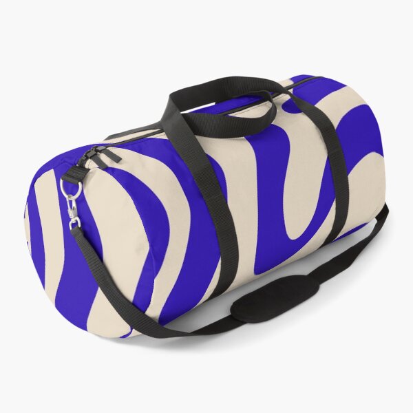 Item preview, Retro Liquid Swirl Abstract Pattern Square in Cobalt Blue and Beige designed and sold by kierkegaard.