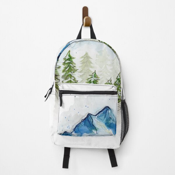 Item preview, Blue watercolor mountains in the trees designed and sold by tessakatecreate.