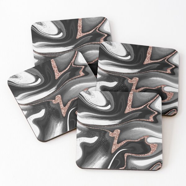 Item preview, Black & White Flow - Rose Gold designed and sold by PaintdFoxStudio.