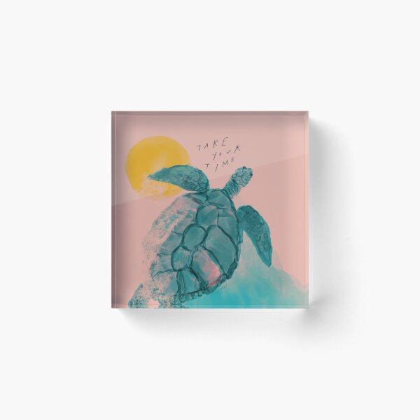 Aperçu de l'œuvre Prenez votre temps tortue - illustration aquarelle de tortue de mer et courte citation positive inspirante de Morgan Harper Nichols créée et vendue par morgansgoods.