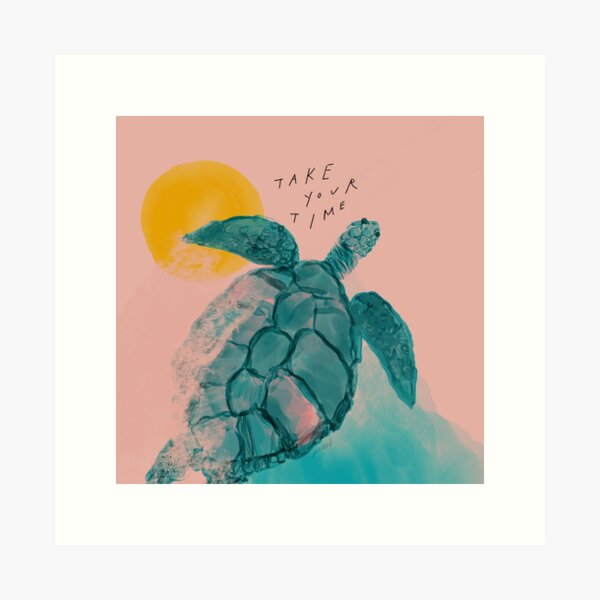 Item preview, Take Your Time Turtle - Sea Turtle Watercolor Artwork and short Inspirational Positive Quote by Morgan Harper Nichols designed and sold by morgansgoods.