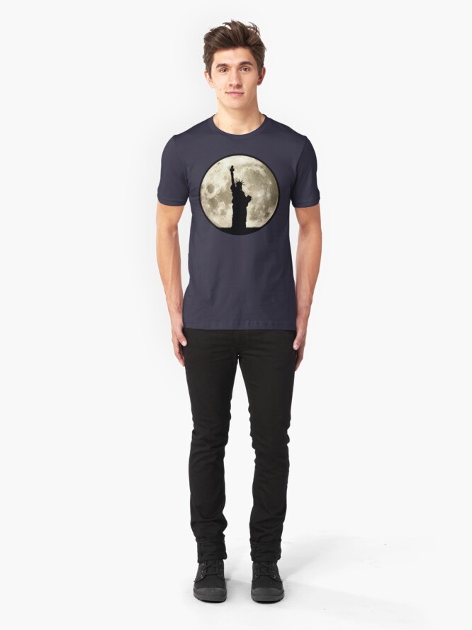 Alternate view of Full Moon Liberty Silhouette Slim Fit T-Shirt