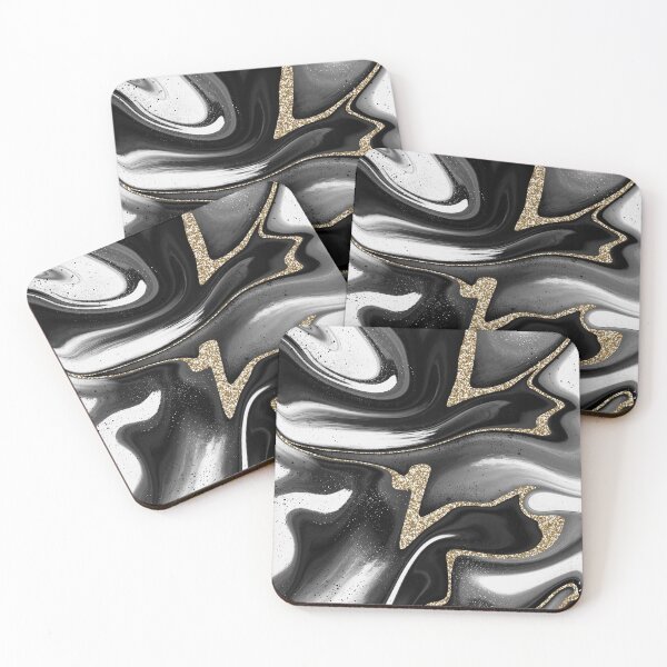 Item preview, Black & White Flow - Gold designed and sold by PaintdFoxStudio.