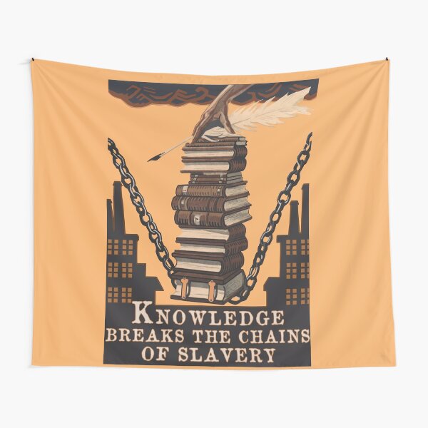 Item preview, Knowledge Breaks The Chains Of Slavery Translated - Soviet Propaganda, Literacy, USSR, Communist designed and sold by SpaceDogLaika.