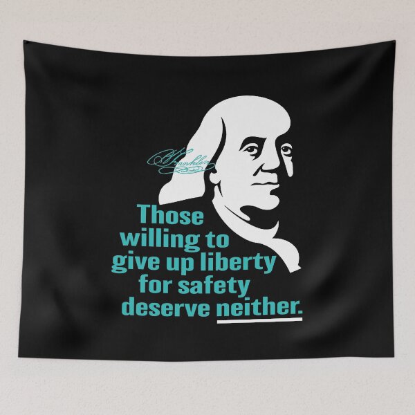 Item preview, FRANKLIN ESSENTIAL LIBERTY QUOTE on black field designed and sold by skRB.